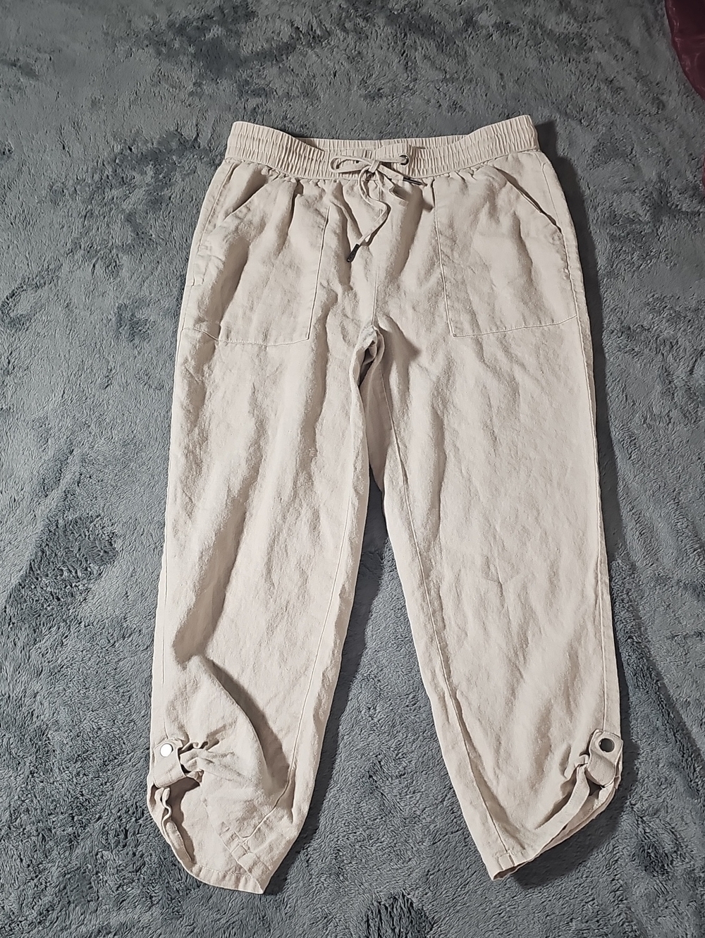 Jules & Leopold Linen Blend Drawstring Jogger Pants Beige Small P